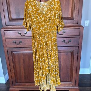 Kori Mustard Floral Maxi Dress